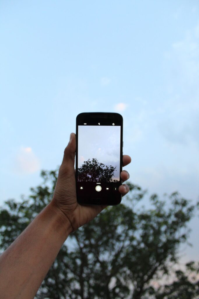person using smartphone